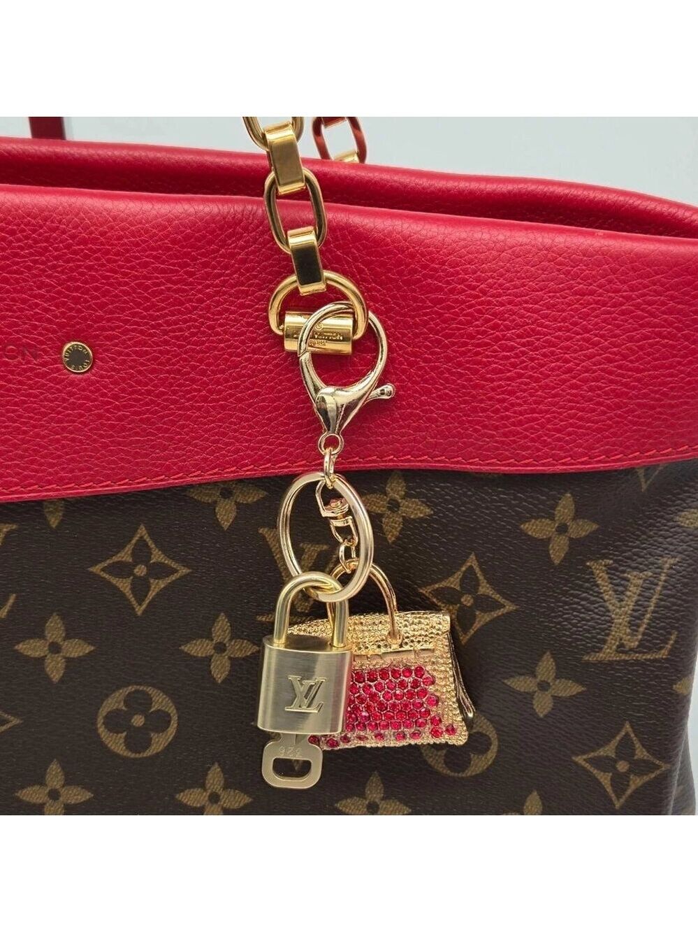 Authentic Louis Vuitton Lock & Key with unbranded Bag Keycharm, Keychain